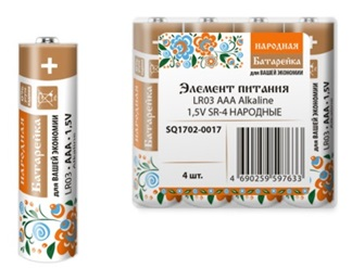 Фотография товара 'Tdm Элемент питания LR03 AAA Alkaline 1,5V SR-4 Народный SQ1702-0017'
