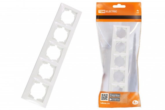 Фотография товара 'Tdm Рамка 5-ти постовая горизонтальная Лама SQ1815-0137'