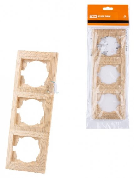 Фотография товара 'Tdm Рамка 3-х постовая горизонтальная Лама SQ1815-0331'