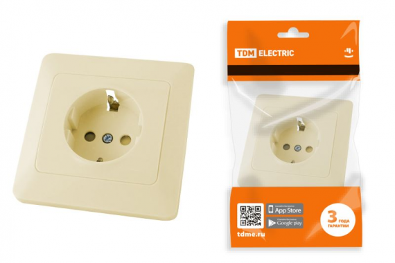 Фотография товара 'Tdm Розетка 2П+З с защ. шт. 16А 250В Ильмень SQ1823-0114'