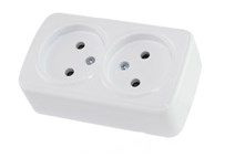 Фотография товара 'Tdm Розетка двойная 2П открытой установки IP20 10А, Дача SQ1824-0009'