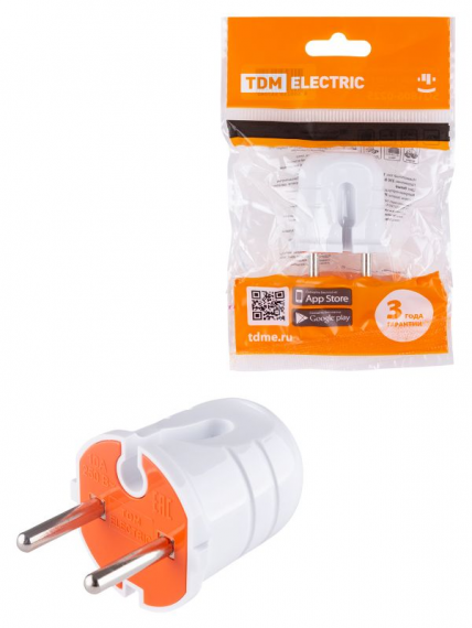 Фотография товара 'Tdm Вилка б/з с красной вставкой 10А 250В SQ1806-0209'