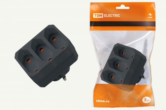 Фотография товара 'Tdm Блок на 3 гнезда 2П 2,5 А 250 B под плоскую вилку SQ1806-0305'