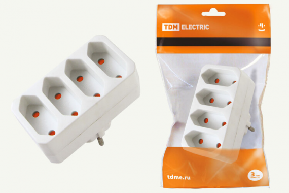 Фотография товара 'Tdm Блок на 4 гнезда 2П 2,5 А 250 B под плоскую вилку SQ1806-0203'