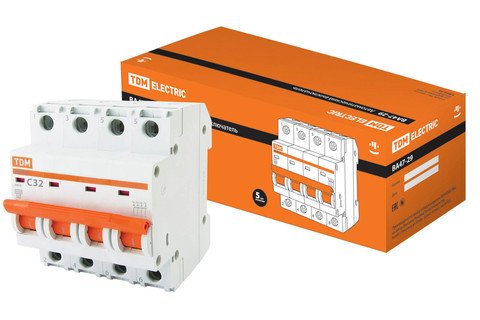 Фотография товара 'Tdm Автоматический выключатель ВА47-29 4Р 32А 4,5кА SQ0206-0128'