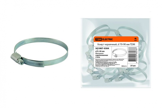 Фотография товара 'Tdm Хомут червячный, d 70-90 мм SQ1807-0304'