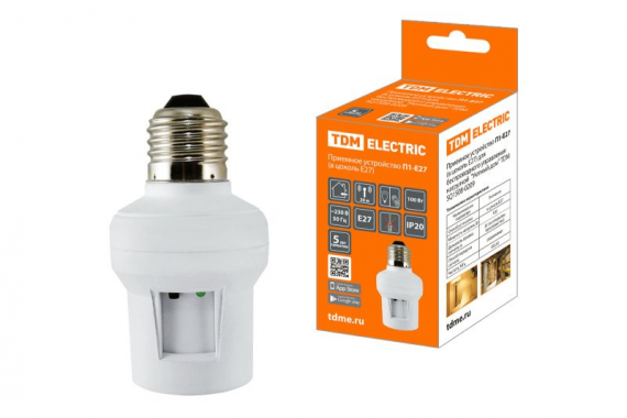 Фотография товара 'Tdm Приемное устройство П1-Е27 (в цоколь Е27) для беспроводного управления нагрузкой Уютный дом SQ1508-0209'