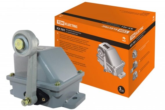 Фотография товара 'Tdm Концевой выключатель КУ-701 У1 с самовозвратом 10А 380В IP44 SQ0732-0019'