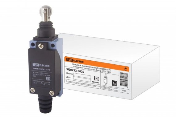 Фотография товара 'Tdm Концевой выключатель ВККН-2102М11-У2 роликовый толкатель SQ0732-0029'