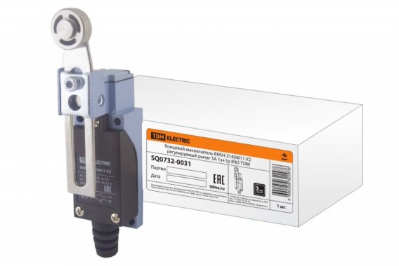 Фотография товара 'Tdm Концевой выключатель ВККН-2145М11-У2 регулируемый рычаг 5А SQ0732-0031'