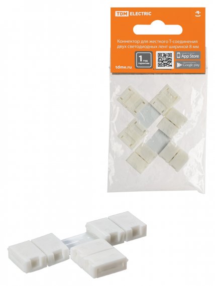 Фотография товара 'Tdm Коннектор для жесткого T-соединения двух светодиодных лент шириной 8 мм, SQ0331-0414'