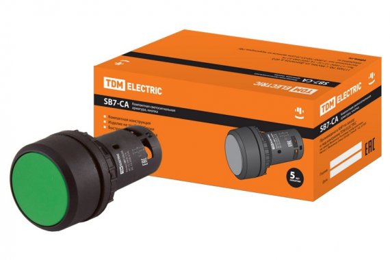 Фотография товара 'Tdm Кнопка с фиксацией SB7-CAL35 d22мм SQ0746-0014'