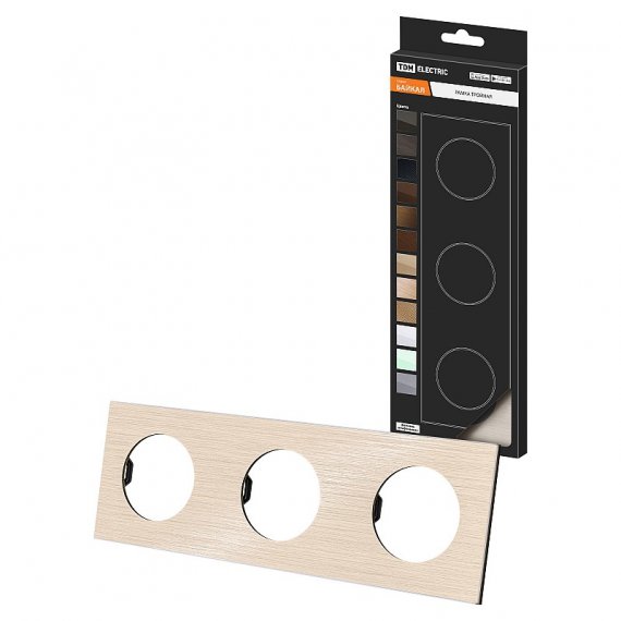 Фотография товара 'Tdm SQ1819-0562 Рамка тройная шампань, алюминий, шлифованный, "Байкал"'