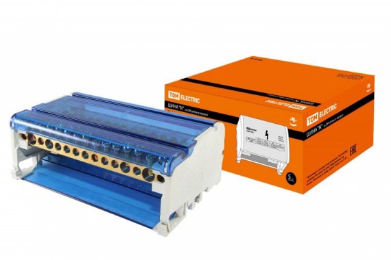 Фотография товара 'Tdm Шина "N" нулевая на DIN-рейку в корпусе SQ0801-0011'