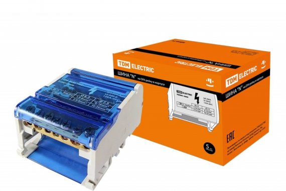 Фотография товара 'Tdm Шина "N" нулевая на DIN-рейку в корпусе SQ0801-0009'