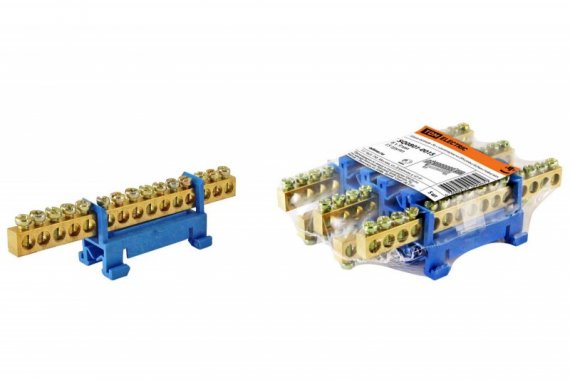 Фотография товара 'Tdm Шина "N" нулевая с изолятором на DIN-рейку SQ0801-0015'
