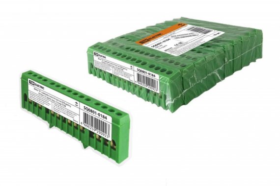 Фотография товара 'Tdm Шина "N" нулевая в изоляторе на DIN-рейку 6x9мм SQ0801-0184'