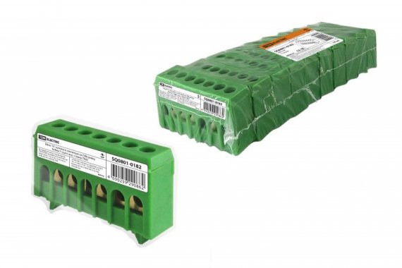 Фотография товара 'Tdm Шина "N" нулевая в изоляторе на DIN-рейку 6x9мм SQ0801-0182'