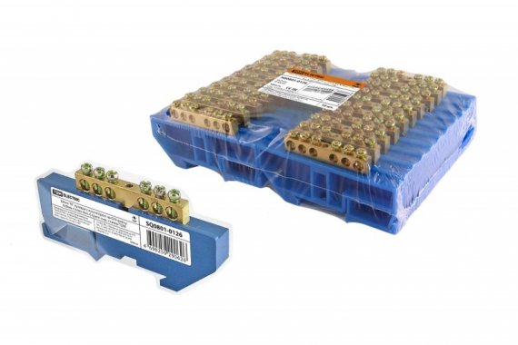 Фотография товара 'Tdm Шина "N" нулевая с изолятором на DIN-рейку 6x9мм SQ0801-0126'