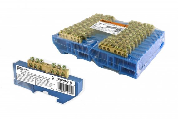 Фотография товара 'Tdm Шина "N" нулевая с изолятором на DIN-рейку 8x12мм SQ0801-0130'