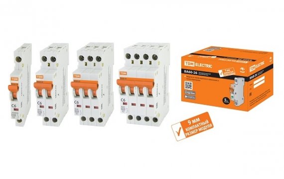 Фотография товара 'Tdm Автоматический выключатель ВА60-26-14 1P 25А 4,5кА SQ0206-0605'