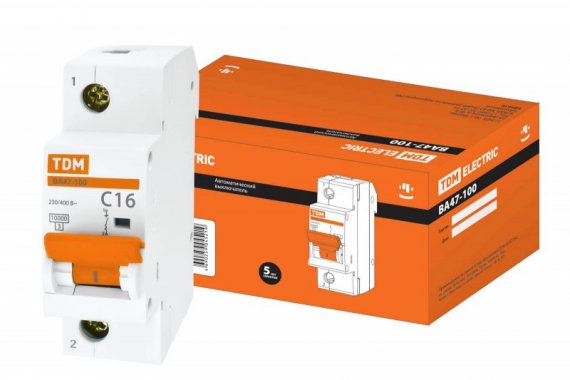 Фотография товара 'Tdm Автоматический выключатель ВА47-100, 1Р, 16А SQ0207-0046'