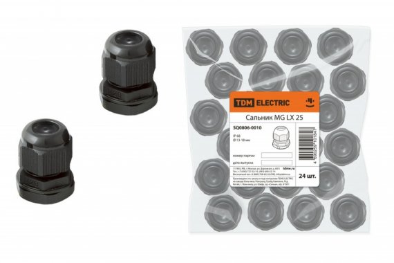 Фотография товара 'Tdm Сальник MG LX 25 диаметр проводника 13-18мм IP68 SQ0806-0010'