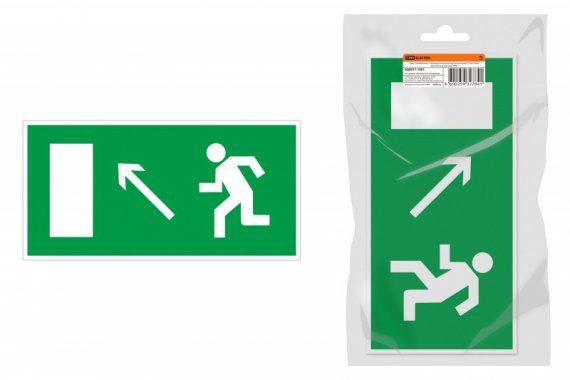 Фотография товара 'Tdm Знак "Направление к эвакуационному выходу налево вверх" SQ0817-1001'