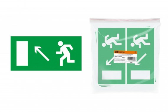 Фотография товара 'Tdm Знак "Направление к эвакуационному выходу налево вверх" SQ0817-0055'