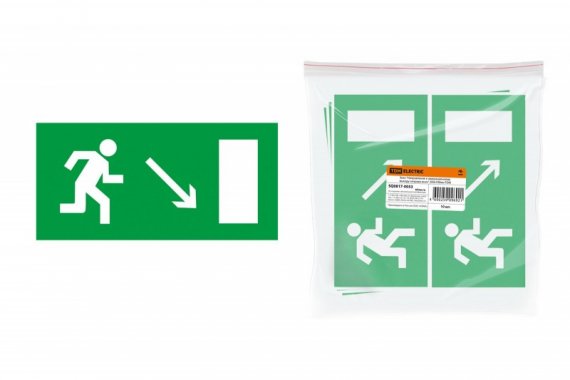 Фотография товара 'Tdm Знак "Направление к эвакуационному выходу направо вниз" SQ0817-0053'