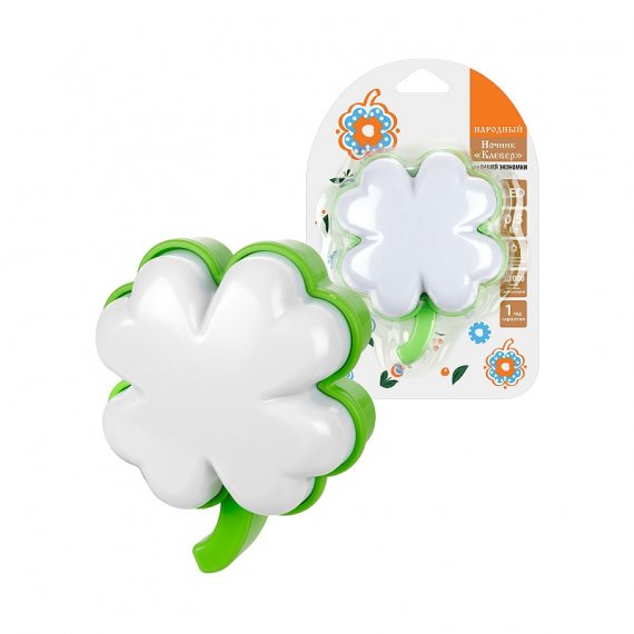 Фотография товара 'Tdm SQ0357-0068 Ночник "Клевер" с датчиком освещенности, 0,5 Вт, зеленый, 220 В'