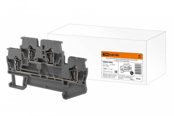 Фотография товара 'Tdm Двухуровневый зажим клеммный безвинтовой (ДЗКБ) 1,5 мм2 17,5А SQ0822-0064'