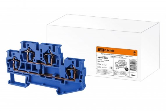 Фотография товара 'Tdm Двухуровневый зажим клеммный безвинтовой (ДЗКБ) 4 мм2 40А SQ0822-0071'