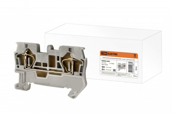 Фотография товара 'Tdm Зажим клеммный безвинтовой (ЗКБ) 1,5 мм2 17,5А SQ0822-0001'