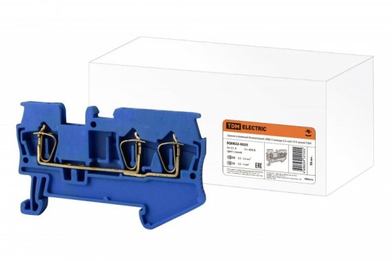 Фотография товара 'Tdm Зажим клеммный безвинтовой (ЗКБ) 3 вывода 2,5 мм2 31А SQ0822-0025'