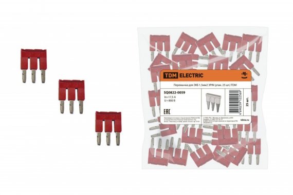 Фотография товара 'Tdm Перемычка для ЗКБ 1,5мм2 3PIN SQ0822-0059'
