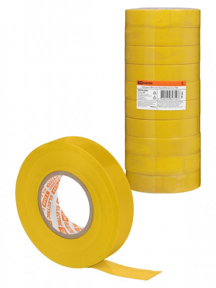 Фотография товара 'Tdm SQ0526-0082 Изолента ПВХ 0,15х19 мм Желтая 25 м'