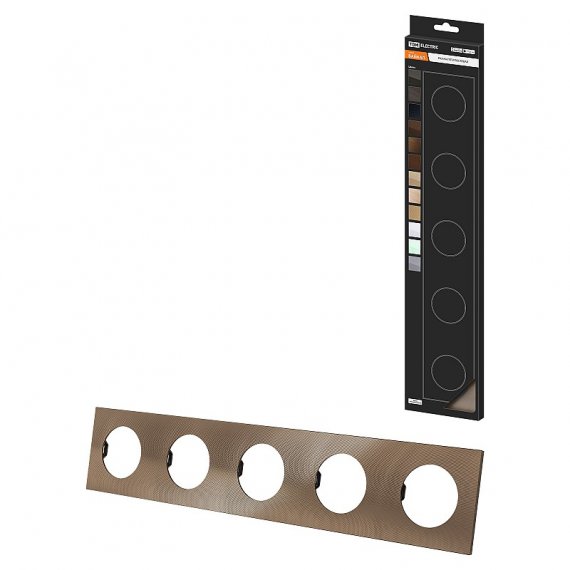 Фотография товара 'Tdm SQ1819-0459 Рамка пятипостовая бронза, алюминий, текстурированный, "Байкал"'