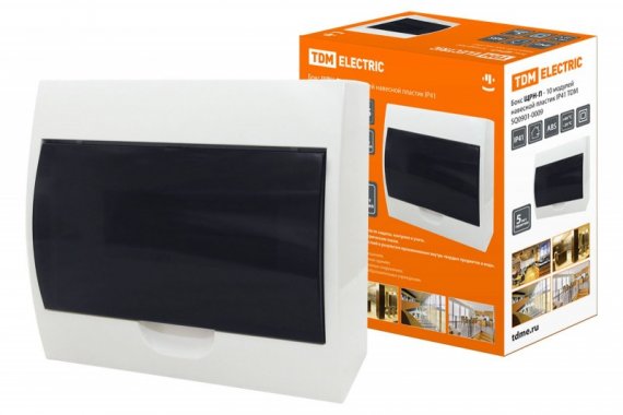 Фотография товара 'Tdm Бокс ЩРН-П-10 модулей навесной пластик IP41 SQ0901-0009'