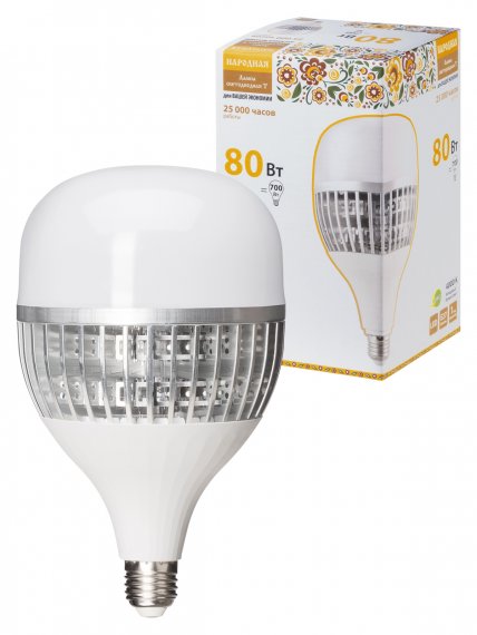 Фотография товара 'Tdm Лампа светодиодная T-80 Вт-230 В-4000 К–E27 (130x223 мм), SQ0340-1650'