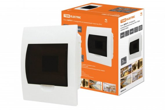 Фотография товара 'Tdm Бокс ЩРВ-П-6модулей встраиваемый пластик IP41 SQ0902-0002'