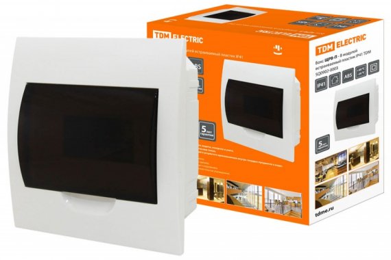 Фотография товара 'Tdm Бокс ЩРВ-П-8модулей встраиваемый пластик IP41 SQ0902-0003'
