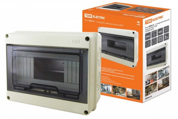 Фотография товара 'Tdm Бокс ЩРН-П-12 модулей навесной пластик IP65 SQ0908-0003'