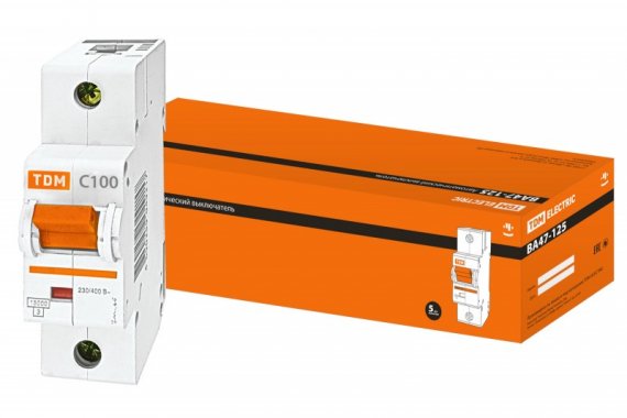 Фотография товара 'Tdm Автоматический выключатель ВА47-125, 1Р, 100А SQ0208-0059'