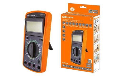 Фотография товара 'Tdm Мультиметр цифровой ударо- пыле- защищенный серия "МастерЭлектрик", DT9208A SQ1005-0008'