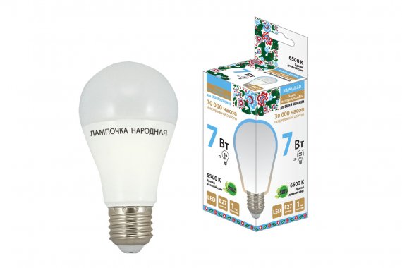 Фотография товара 'Tdm Лампа светодиодная НЛ-LED-A60-7 Вт-230 В-6500 К-Е27, (58х109 мм), SQ0340-0118'