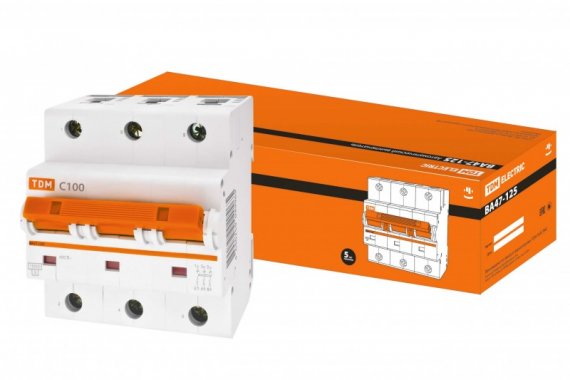 Фотография товара 'Tdm Автоматический выключатель ВА47-125, 3Р, 100А SQ0208-0083'