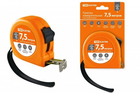 Фотография товара 'Tdm Рулетка, длина 7.5 м, стальная лента SQ1018-0103'