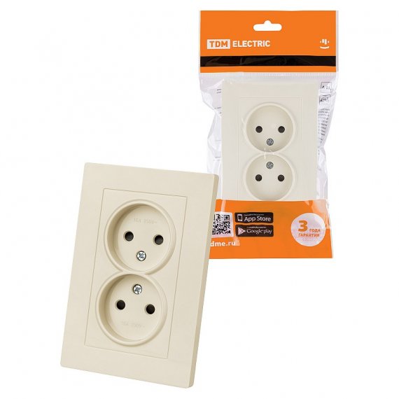 Фотография товара 'Tdm SQ1816-0135 Розетка двойная 2П 10А 250В с защ. шт.'
