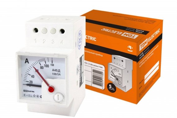 Фотография товара 'Tdm Амперметр А45Д 100/5А-1,5 (din-рейка) SQ1102-0301'